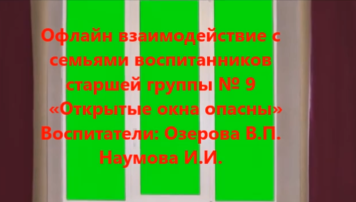 Офлайн взаимодействие с семьями воспитанников Старшей группы № 9.